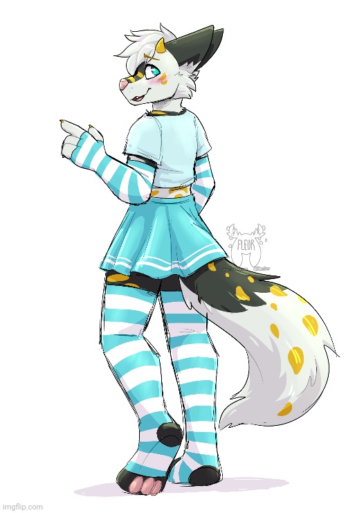 Art by Fleurfurr | image tagged in furry,femboy,cute | made w/ Imgflip meme maker