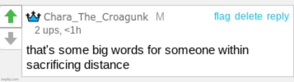 Big words for someone in sacrificing distance | image tagged in big words for someone in sacrificing distance | made w/ Imgflip meme maker
