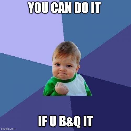Success Kid Meme | YOU CAN DO IT; IF U B&Q IT | image tagged in memes,success kid | made w/ Imgflip meme maker