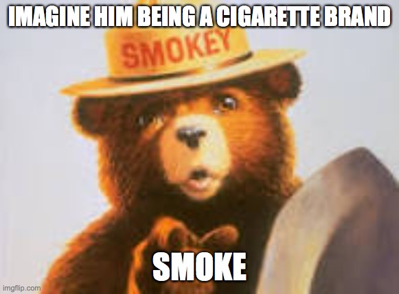 Idk | IMAGINE HIM BEING A CIGARETTE BRAND; SMOKE | image tagged in cigarettes | made w/ Imgflip meme maker
