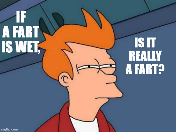 farts | IF A FART IS WET, IS IT REALLY A FART? | image tagged in memes,futurama fry,farts,wet | made w/ Imgflip meme maker