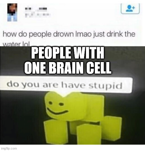 he cant be serious | PEOPLE WITH ONE BRAIN CELL | image tagged in do u have are stupid | made w/ Imgflip meme maker