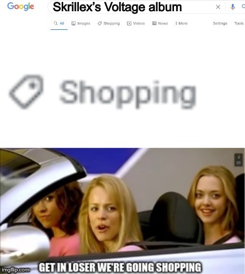 Google search shopping | Skrillex’s Voltage album | image tagged in google search shopping | made w/ Imgflip meme maker