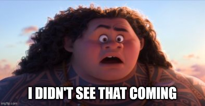 Did not see that coming - Maui | I DIDN'T SEE THAT COMING | image tagged in did not see that coming - maui | made w/ Imgflip meme maker