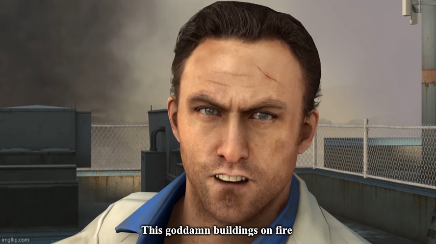 This buildings on fire Blank Meme Template