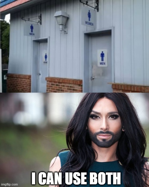 Genderfusion | I CAN USE BOTH | image tagged in transgender | made w/ Imgflip meme maker