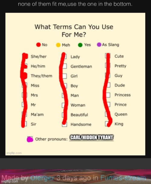 MF doesn’t want to be called beautiful, handsome, cute, or pretty and even admits it to the furries | made w/ Imgflip meme maker