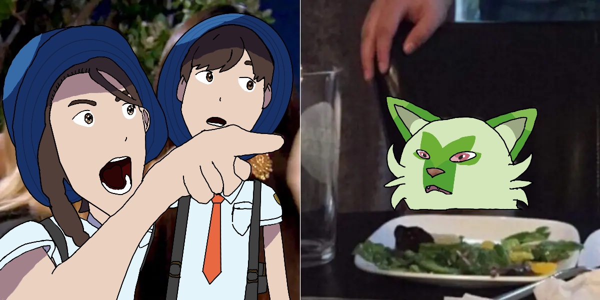 High Quality Trainers upset at Sprigatito Blank Meme Template
