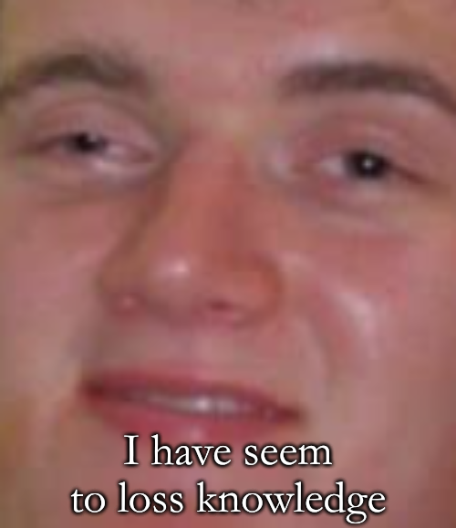 I Have Seem To Loss Knowledge Blank Meme Template