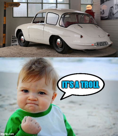 Guess the make of the car... | IT'S A TROLL | image tagged in memes,success kid original | made w/ Imgflip meme maker