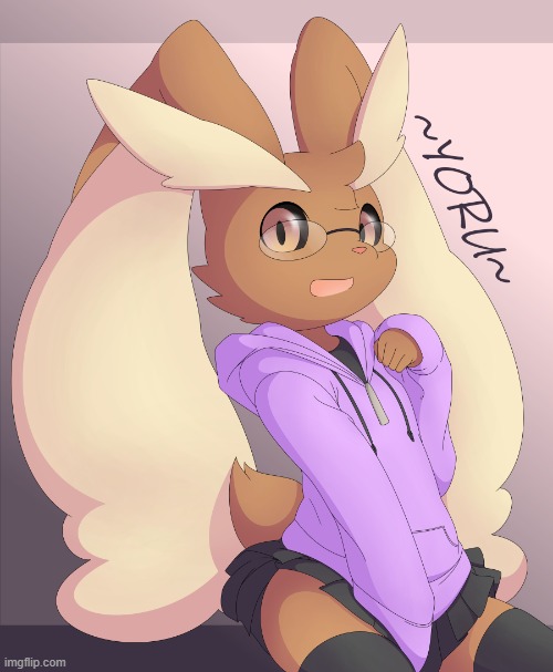OwO (By Lornext) | image tagged in furry,femboy,adorable,lopunny,pokemon | made w/ Imgflip meme maker