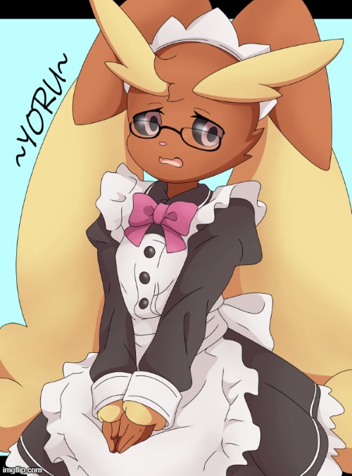 ÓwÒ (By Lornext) | image tagged in cute,femboy,furry,maid,lopunny,pokemon | made w/ Imgflip meme maker
