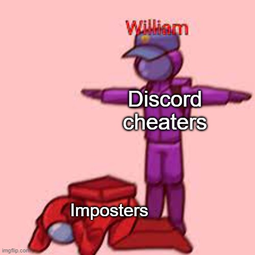 Discord cheaters | Discord cheaters; Imposters | image tagged in among us | made w/ Imgflip meme maker