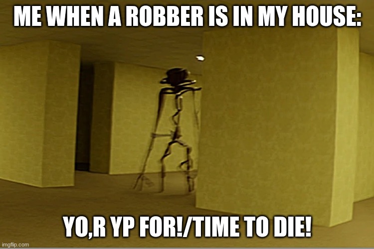 True story lol | ME WHEN A ROBBER IS IN MY HOUSE:; YO,R YP FOR!/TIME TO DIE! | image tagged in the uknown,robbery,die,hahaha,you know the rules and so do i say goodbye | made w/ Imgflip meme maker