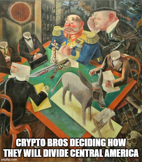 Eclipse of the Sun | CRYPTO BROS DECIDING HOW THEY WILL DIVIDE CENTRAL AMERICA | image tagged in crypto,cryptocurrency,art,modern art | made w/ Imgflip meme maker