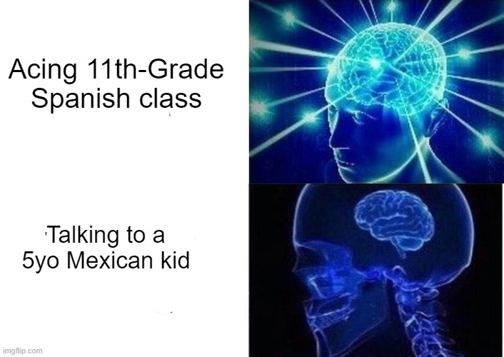 Instructions unclear; bibliotheca not found | Acing 11th-Grade Spanish class; Talking to a 5yo Mexican kid | made w/ Imgflip meme maker