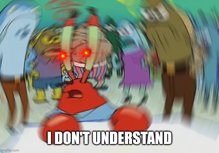 Mr Krabs Blur Meme Meme | I DON'T UNDERSTAND | image tagged in memes,mr krabs blur meme | made w/ Imgflip meme maker