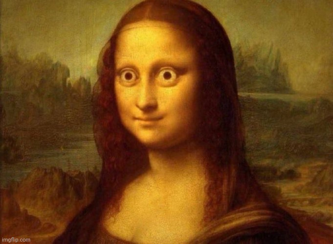High Quality Surprised Mona Lisa Blank Meme Template