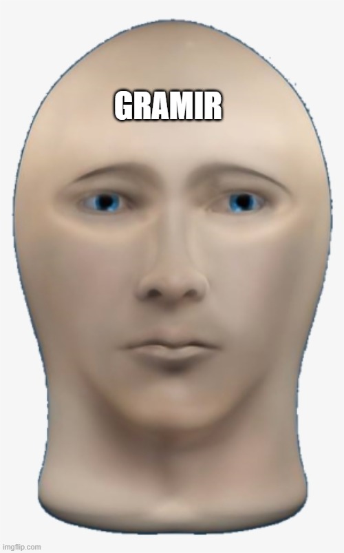 stonks man facing forward | GRAMIR | image tagged in stonks man facing forward | made w/ Imgflip meme maker