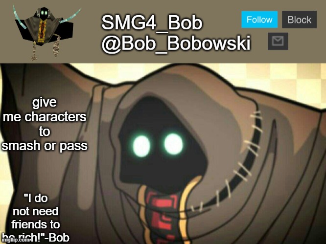 New template | give me characters to smash or pass | image tagged in new template | made w/ Imgflip meme maker