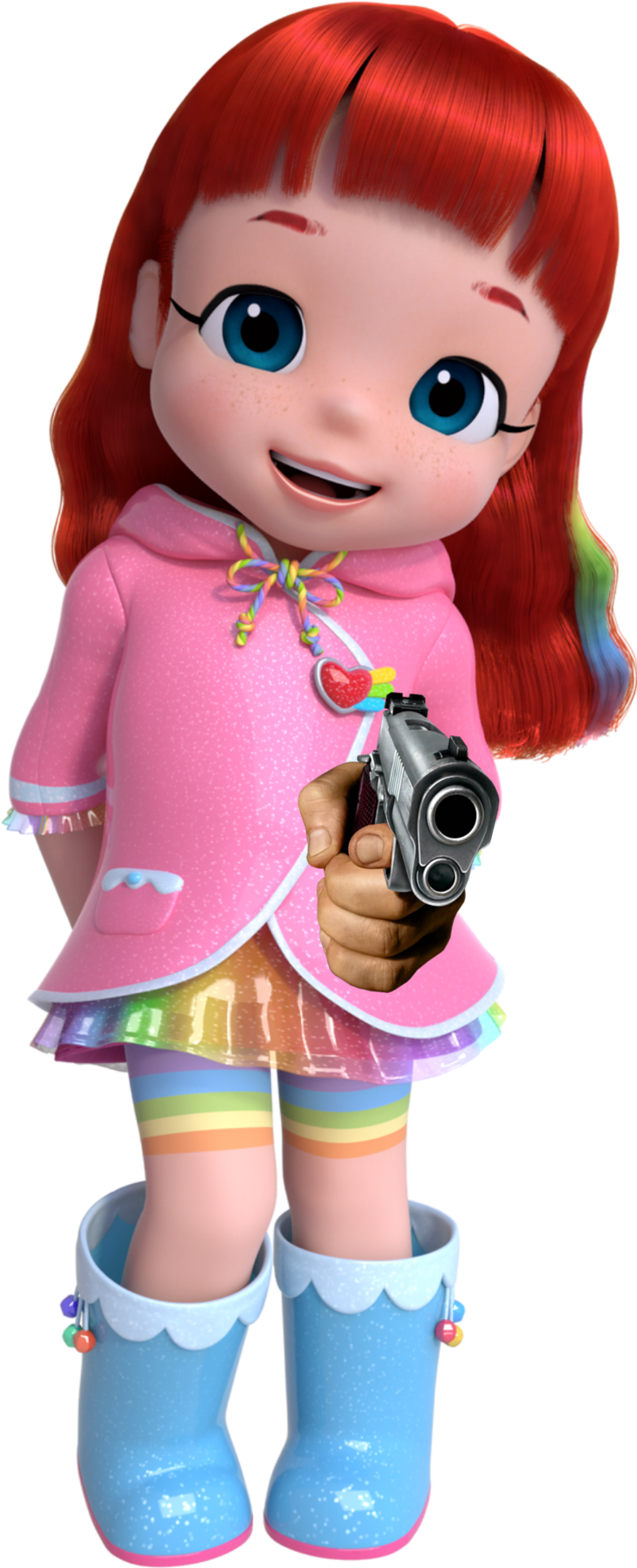 Rainbow Ruby with a handgun Blank Meme Template