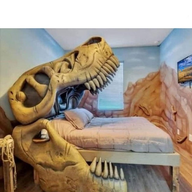 T-Rex Bed Blank Meme Template