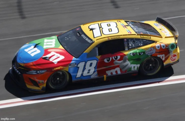 Nascar M&M | image tagged in nascar,candy | made w/ Imgflip meme maker
