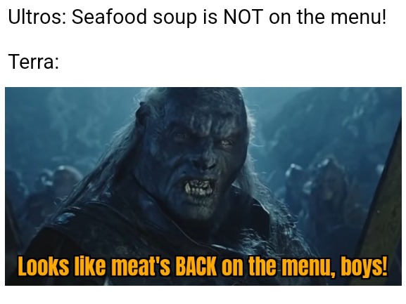 "Don't tease the octopus, kids!" | Ultros: Seafood soup is NOT on the menu!
 
Terra: | image tagged in ultros,octopus,boss,terra,lethe river,final fantasy | made w/ Imgflip meme maker
