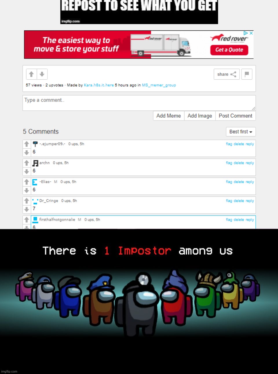 image tagged in there is one impostor among us | made w/ Imgflip meme maker