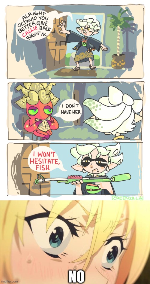 MARIE IF YOU LAY ONE FUCKING HAND ON HIM I SWEAR-- | NO | image tagged in darkness konosuba eyes | made w/ Imgflip meme maker