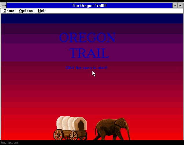 Oxen? More like Elephant! | image tagged in oregon trail | made w/ Imgflip meme maker