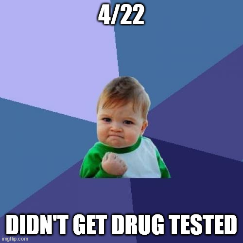 Success Kid Meme | 4/22; DIDN'T GET DRUG TESTED | image tagged in memes,success kid | made w/ Imgflip meme maker