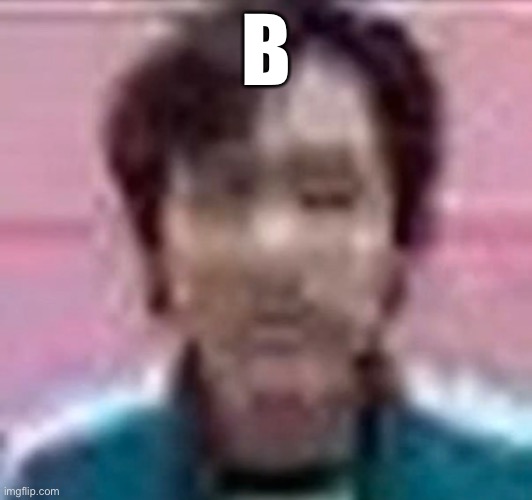 Low Quality Squid Game Guy | B | image tagged in low quality squid game guy | made w/ Imgflip meme maker