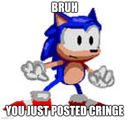sonic confused | BRUH; YOU JUST POSTED CRINGE | image tagged in sonic confused | made w/ Imgflip meme maker