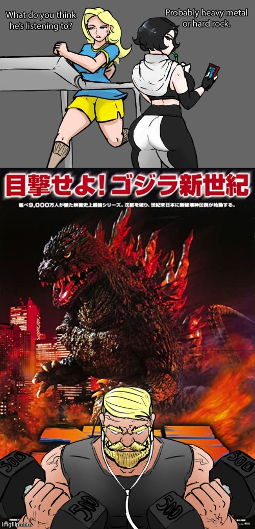 Godzilla appears in Numero is always refreshing to hear | image tagged in what do you think he's listening to | made w/ Imgflip meme maker