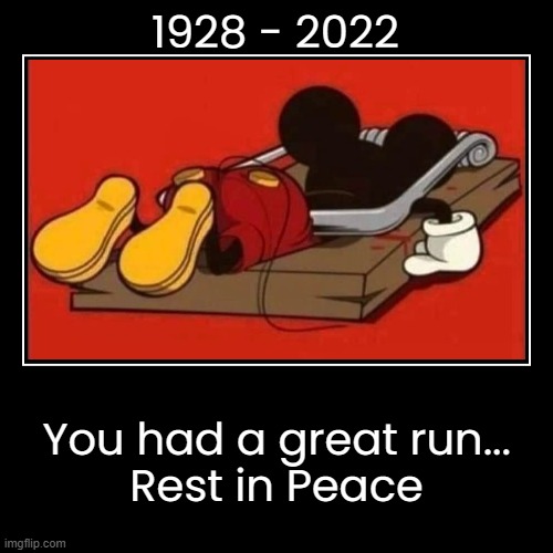 Poor Mickey | image tagged in funny,demotivationals,sad | made w/ Imgflip demotivational maker