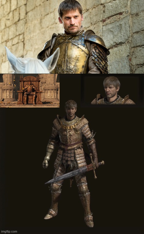 Ser Jaimie Lannister becomes Elden Lord in Elden Ring. | image tagged in game of thrones,dark souls | made w/ Imgflip meme maker