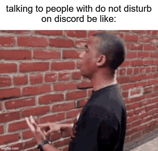 discord | talking to people with do not disturb
on discord be like: | image tagged in memes | made w/ Imgflip meme maker