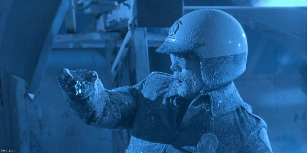 If Internet Explorer Sent a Terminator Back in Time to Kill John Connor | image tagged in terminator frozen,terminator,terminator 2,internet explorer,internet explorer so slow,movies | made w/ Imgflip meme maker