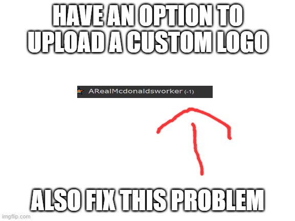 Confirm title and tags Image Title  blank white template× Choose stream to post in  imgflip | HAVE AN OPTION TO UPLOAD A CUSTOM LOGO; ALSO FIX THIS PROBLEM | image tagged in blank white template | made w/ Imgflip meme maker