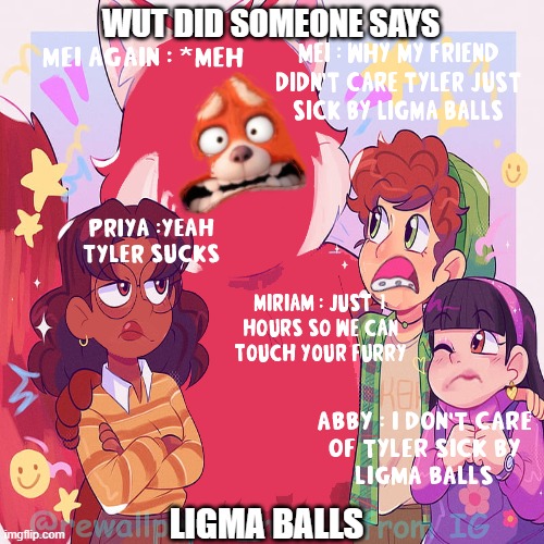 i just found this funny meme comic turning red | WUT DID SOMEONE SAYS; LIGMA BALLS | image tagged in memes,turning red,comic | made w/ Imgflip meme maker