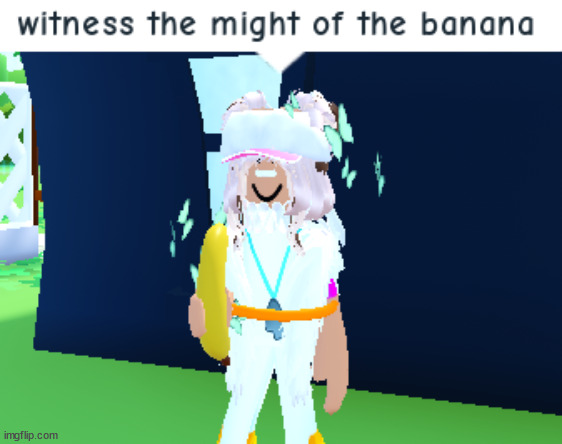 Witness the might of the BANANA!!!!!!!! | image tagged in banana,cookie run,cookie run ovenbreak,what you looking at,no | made w/ Imgflip meme maker