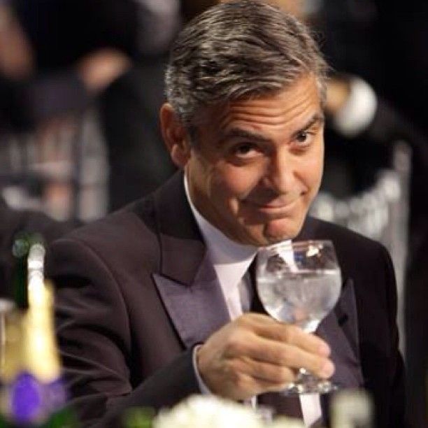 George Clooney Cheers Blank Meme Template