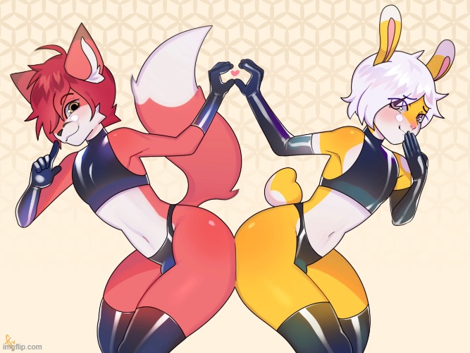Prepare for trouble, And make it double! (By Freakster) | image tagged in femboy,cute,latex,thighs,dat ass,thicc | made w/ Imgflip meme maker