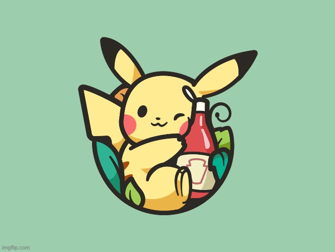 Cute art I found (mod note : I’m making this my wallpaper) | image tagged in pikachu | made w/ Imgflip meme maker