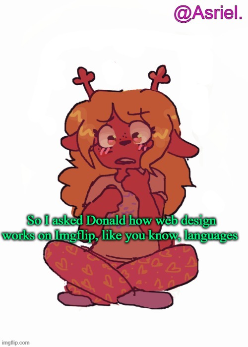 . | So I asked Donald how web design works on Imgflip, like you know, languages | made w/ Imgflip meme maker
