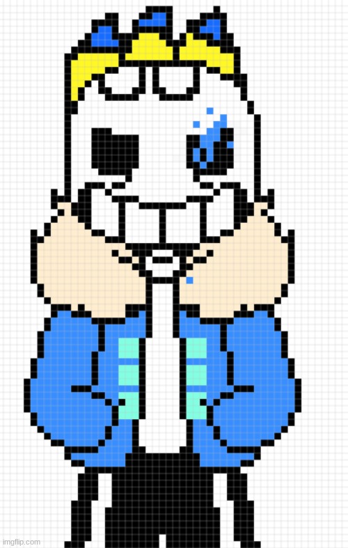 finaly finished the sans of ´painted plummet´ in pixelart! (my fingers are  dead btw :,) ) - Imgflip