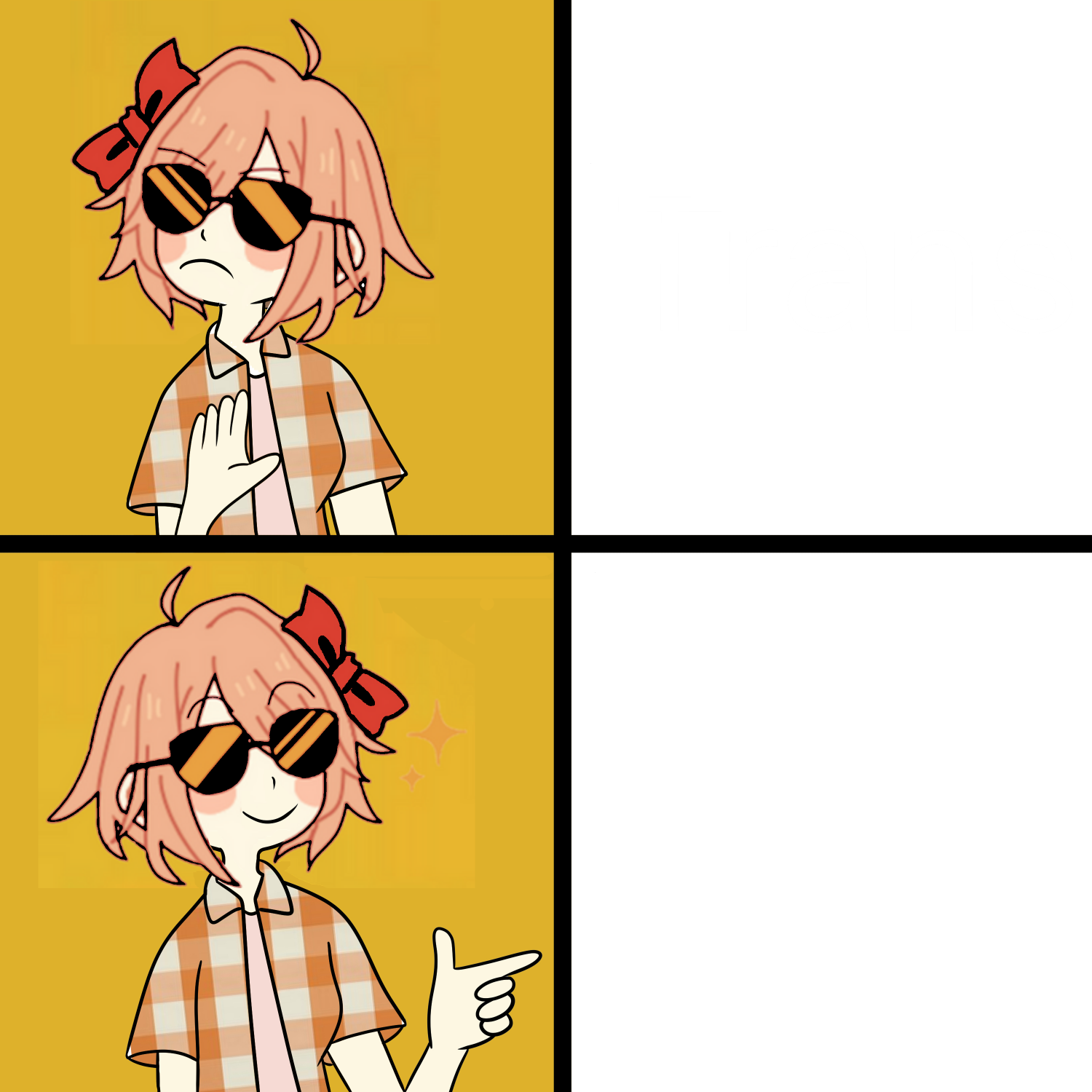 Anime Girl Drake Face Blank Template - Imgflip