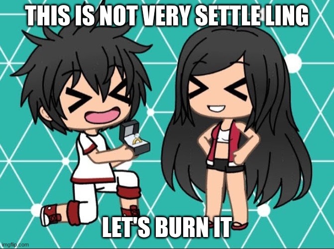 Gacha Life | THIS IS NOT VERY SETTLE LING LET'S BURN IT | image tagged in gacha life | made w/ Imgflip meme maker