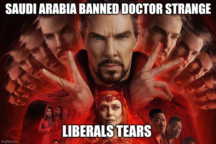 Did you know that Saudi Arabia is anti-gay & all middle eastern countries to liberals don't understand basic logic | SAUDI ARABIA BANNED DOCTOR STRANGE; LIBERALS TEARS | made w/ Imgflip meme maker